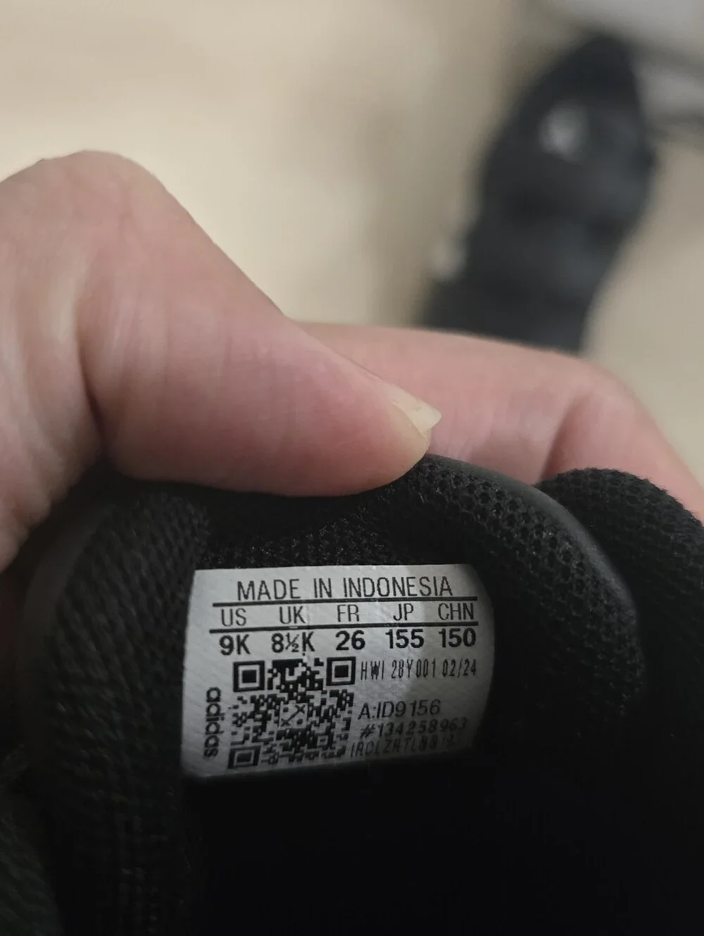 adidas Kids Black and White Velcro Sneakers